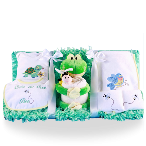 Plush Frog and Bee Baby Gift Set