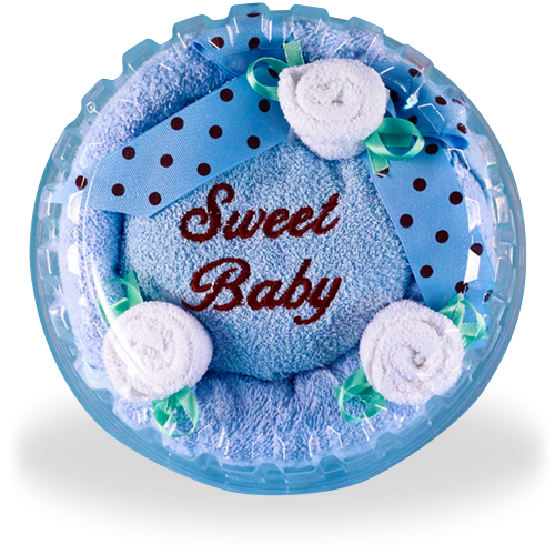 Sweet Baby Celebration Hooded Towel Cake Gift for Boy 