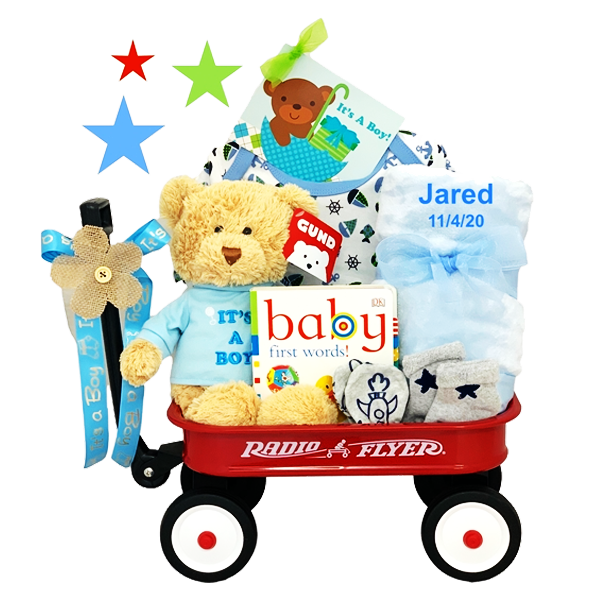 The All-Boy Welcome Personalized  Basket Wagon