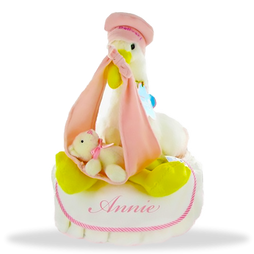 Stork Express One Tier Diaper Cake/Girl