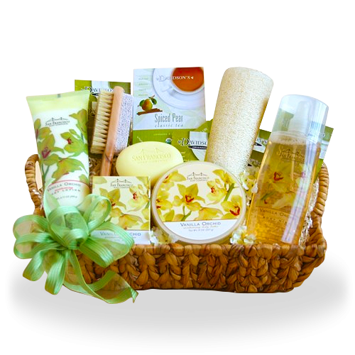 Exquisite Spa Orchid Gift Basket