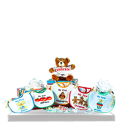First Holiday Personalized Neutral Diaper Cake Baby Gift