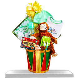 Find Sweet Monkey's Drum Full of Fun Gift Basket