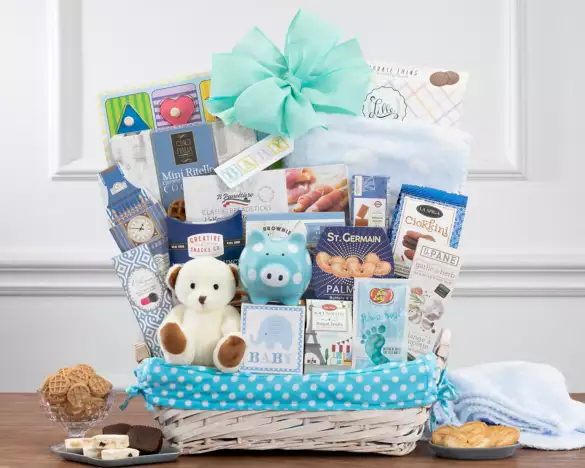 Welcome Baby Large Gift Basket for Boys